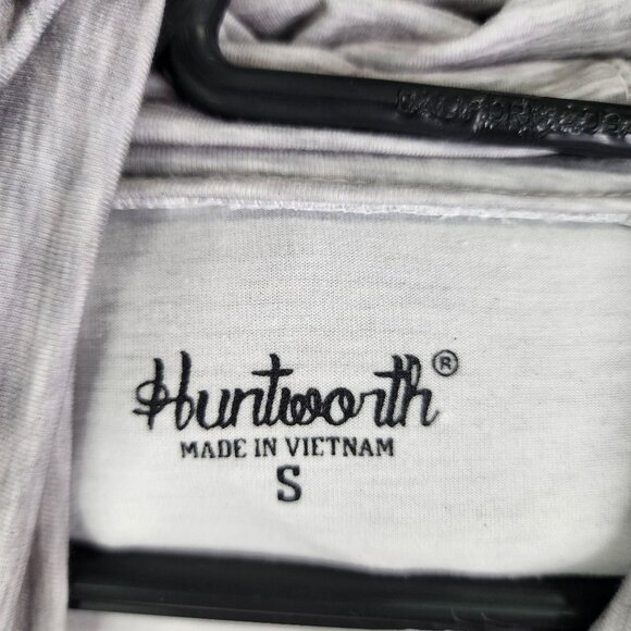 Womens Huntworth Heather Gray Hooded Sweatshirt Long Sleeve Drawstring Size S - Picture 6 of 11